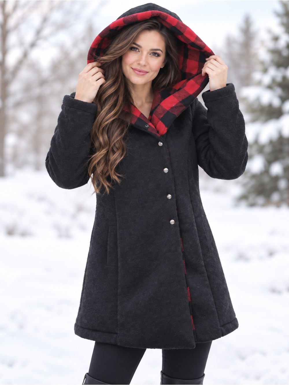 Park Couture Ltd Arctic Swacket Limited Edition Plaid Winter Coat XS Made in 🇨🇦